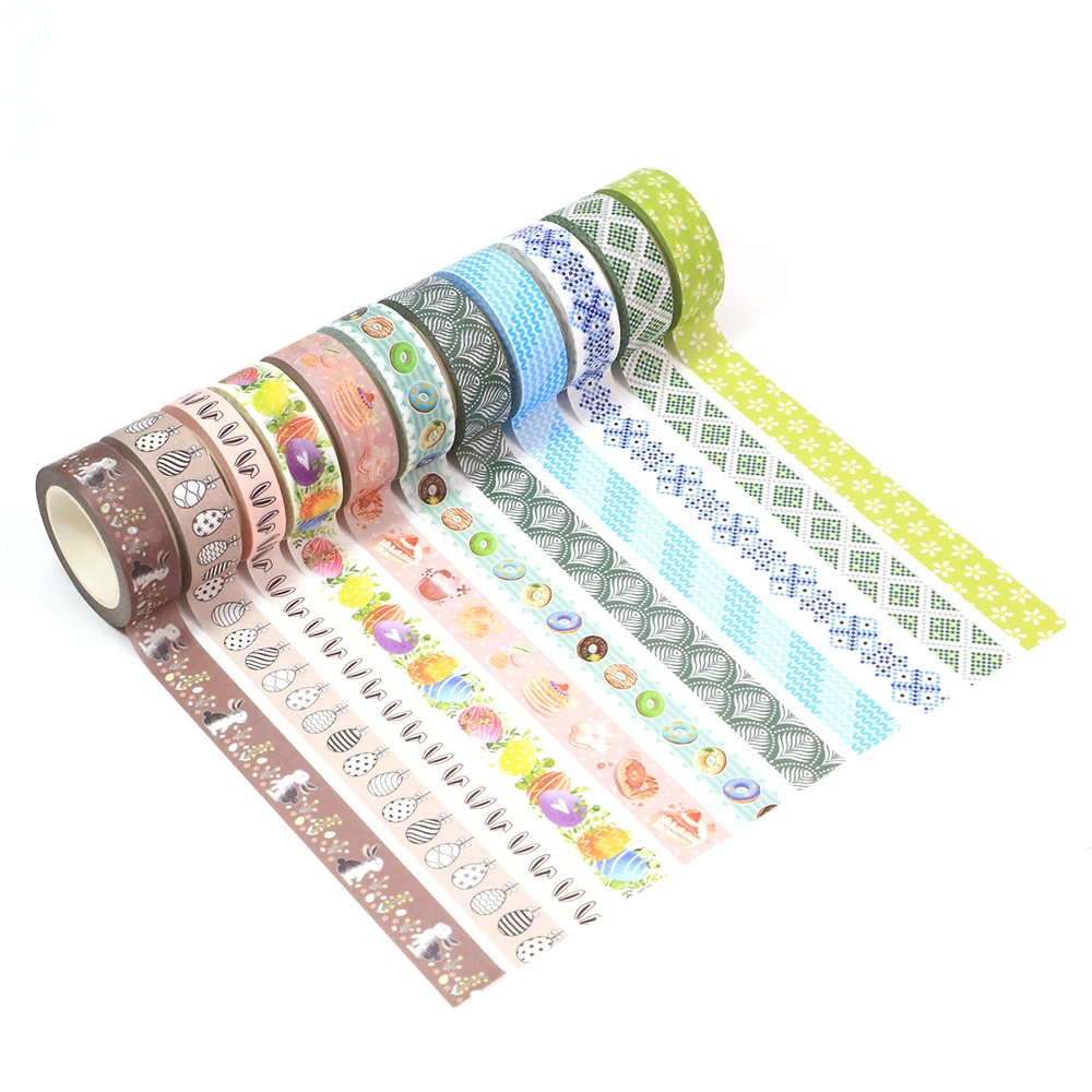 

1PC. Decorative Easter Egg Rabbits Donut Cake Washi Tapes Paper Set DIY Adhesive Masking Tape Cute Stationery School Supplies