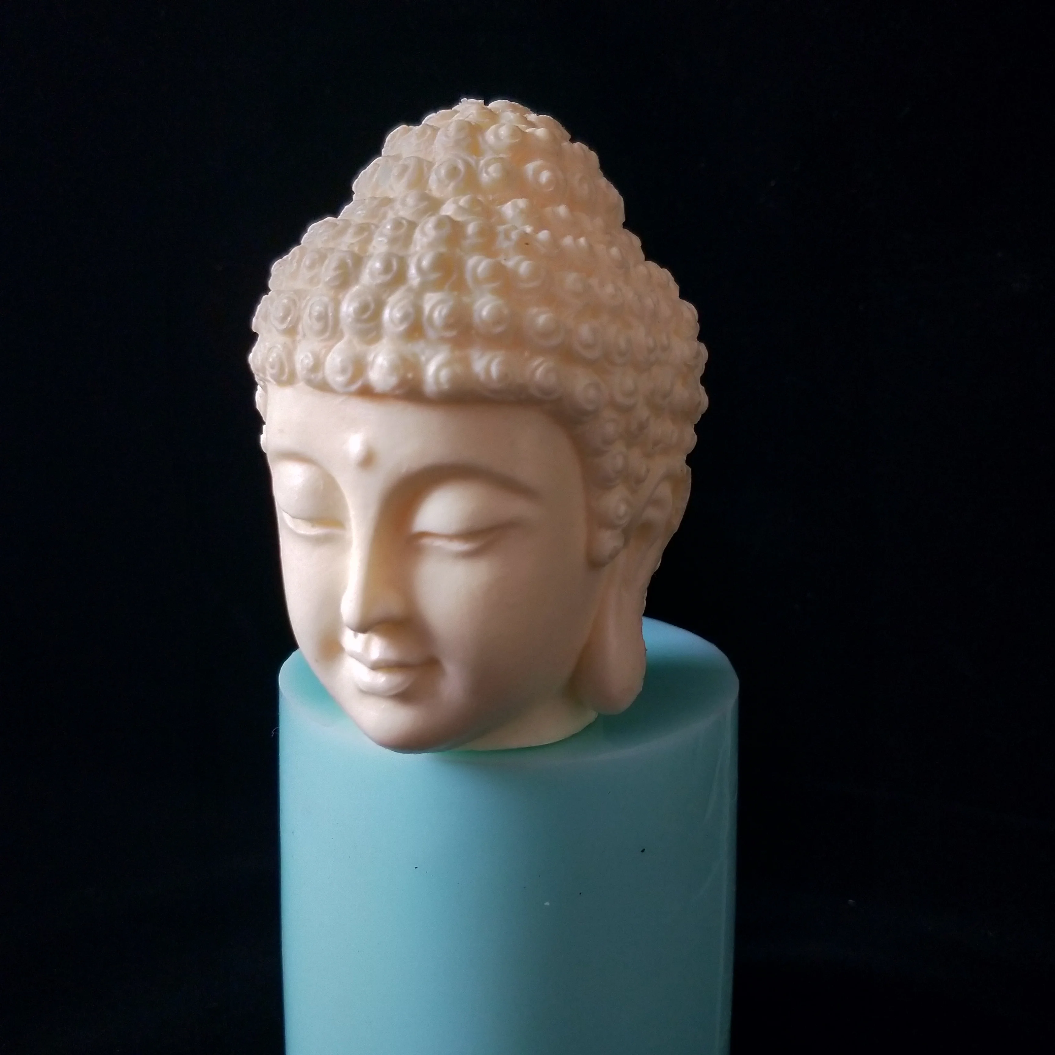 DIY 3D Buddha Head handmade silicone soap cake decoration candle mold