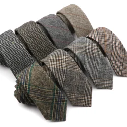 Original Wool Tie High Quality Gift Ties Handmade Soft Casual Fashion Men Woven Skinny Necktie For Wedding Party New Arrival