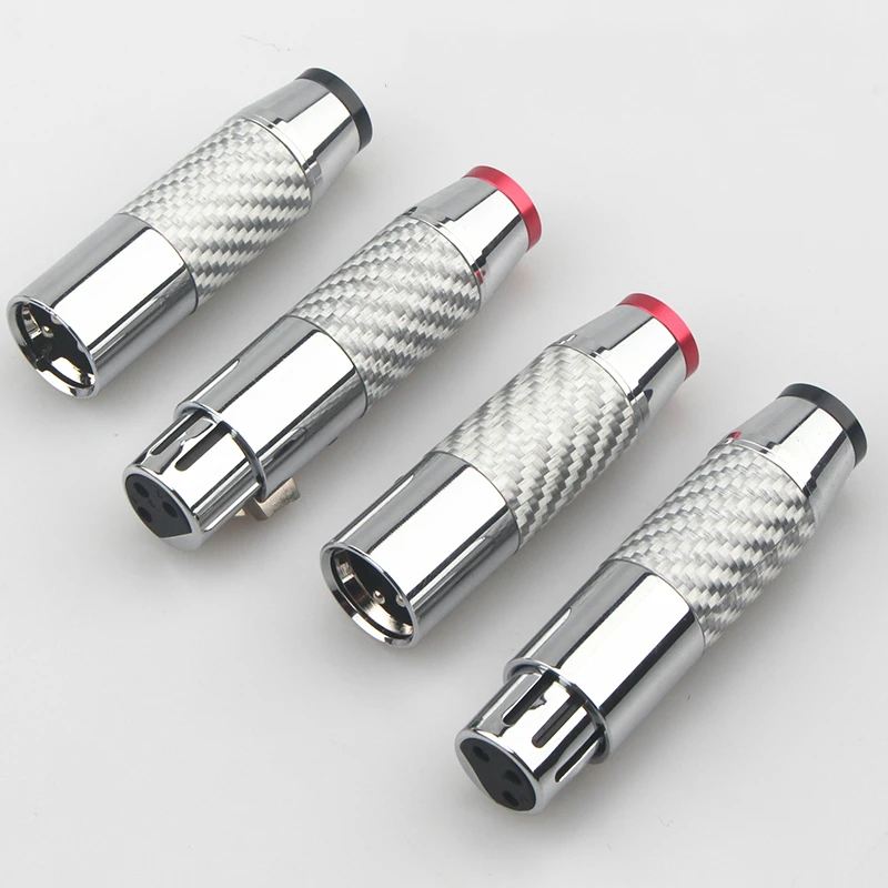 HiFi Carbon Fiber Plated Balanced Cable XLR Plug Male Female Head Amplifier Audio Connector