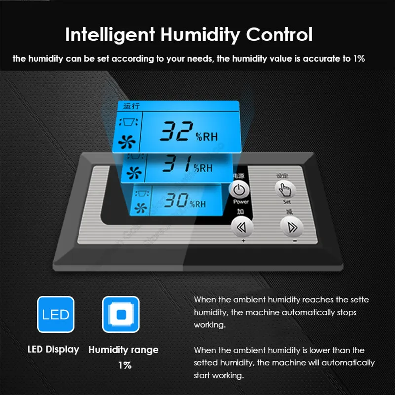 Humidificador Industrial, difusor ultrasónico, fábrica comercial, almacén, supermercado, 3 KG/H, Control inteligente, pulverizador temporizado