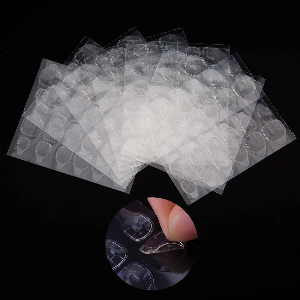 5sheets/120pcs Double Side Nail Glue Sticker Waterproof Breathable Jelly for False Nail Tips Nail Glue