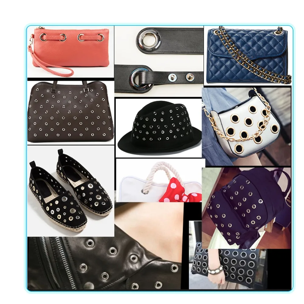 مختلط اللون الثقوب المعدنية الملابس العيينة سكرابوكينغ الأحذية حزام غطاء حقيبة العلامة موضة الجلود Craft بها بنفسك الحرفية ملحق ثقب 5 مللي متر 100 قطعة #5