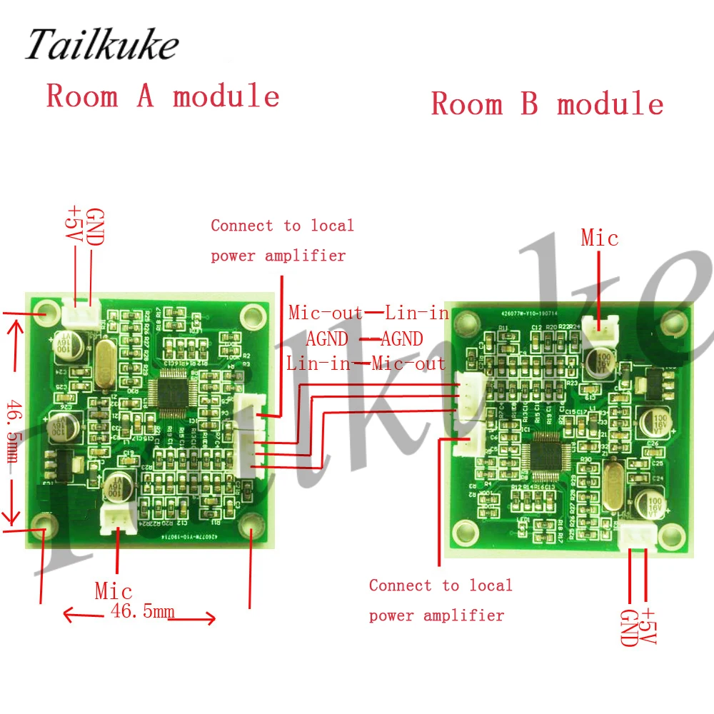 Anti-whistling circuit board for echo cancellation module Hand-free video conference of hospital intercom system