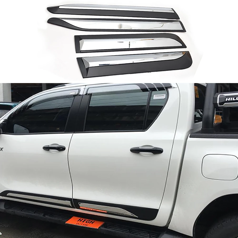 Pickup 4x4 Exterior Accessories Car Body Cladding Protection Fit For Hilux Revo Rocco 2015-2021 Side Door Molding Cladding