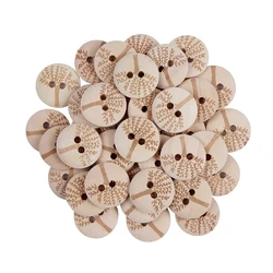 25/50Pcs 15mm Wooden Buttons for Needlework Craft Scrapbook DIY Sewing Decorative Children's Button Clothing
