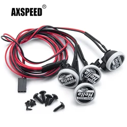 AXSPEED 2/4Pcs LED Light with Round Plastic Cover for TRX-4 Axial SCX10 Tamiya CC01 D90 TF2 1:10 RC Crawler Car Upgrade Parts