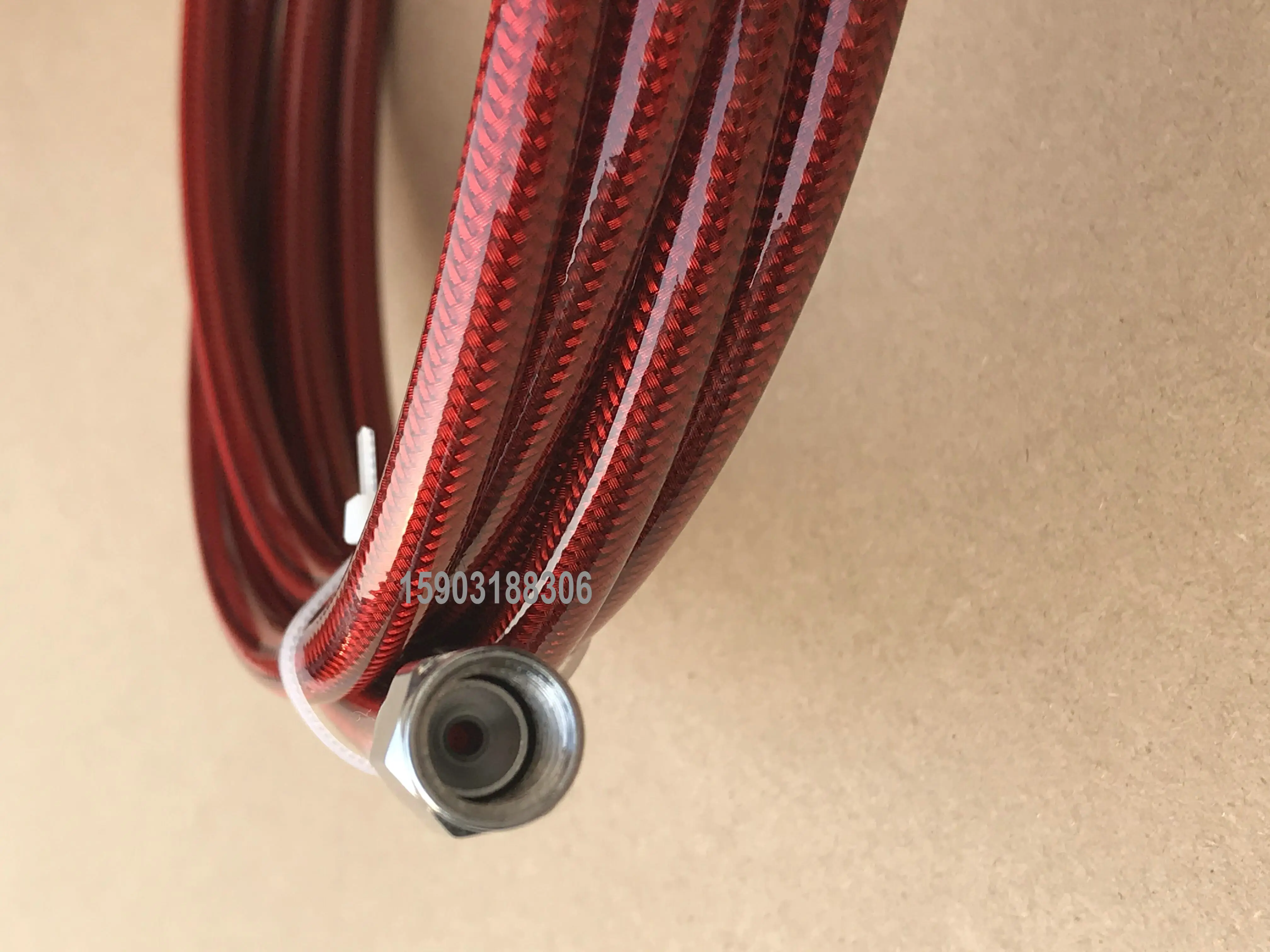 Motorcycle performance PU Cover stainless steel braided PTFE brake hose lines with an3 crimped swivel female fittings