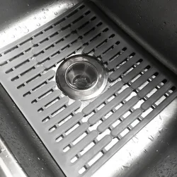 1 Pcs Silicone Sink Mat Drain Mat Kitchen Sink Mat Multifunctional Wash Basin Mat Water Filter Mat Gray  Kitchen Accessories