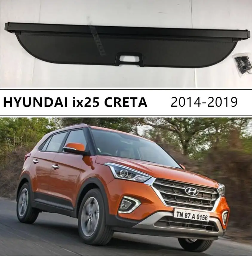 For Rear Trunk Cargo Cover Security Shield For HYUNDAI ix25 CRETA 2014 2015 2016 2017 2018 2019 High Qualit Auto Accessories