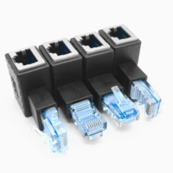 1 sztuk multi-angle 90 stopni RJ45 w górę w dół prawy lewy kątowy 8P8C FTP STP UTP Cat 5e Lan sieć Ethernet rozszerzenie Adapter