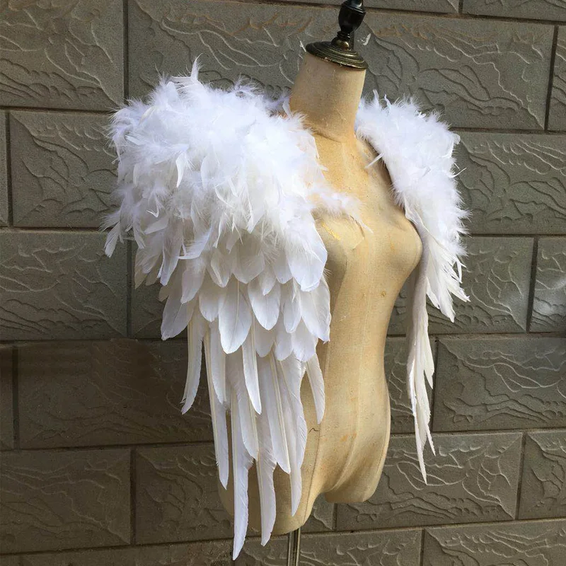 

photography prop White feather shoulderwear Victoria pink stage performance costume Shawl model catwalk show