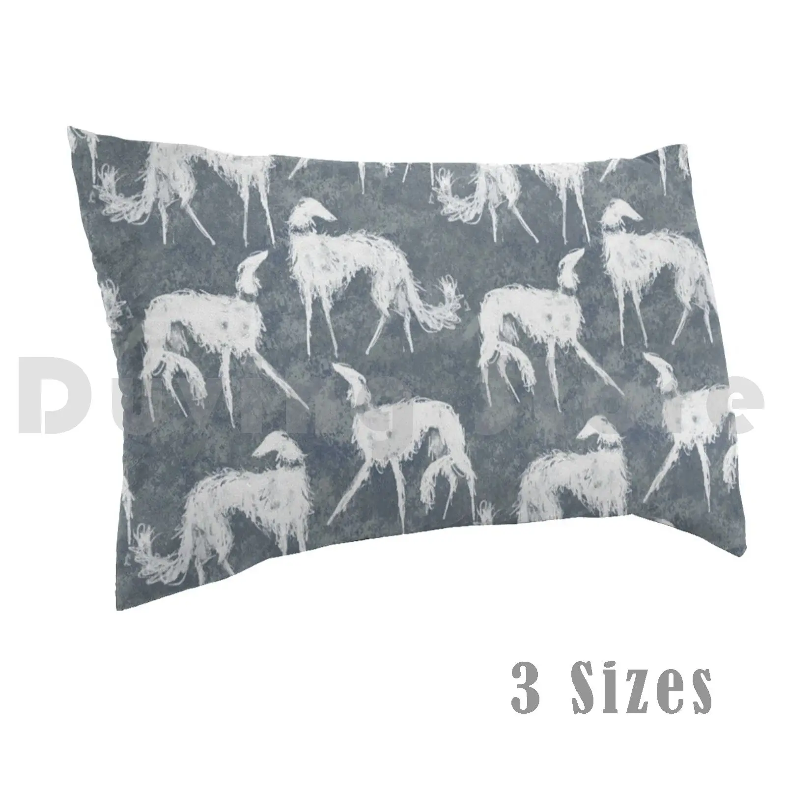 

White Borsois Pillow Case Printed 35x50 Galgo Greyhound Sighthound Dog Animal Lobitos Whippet Magyar Agar
