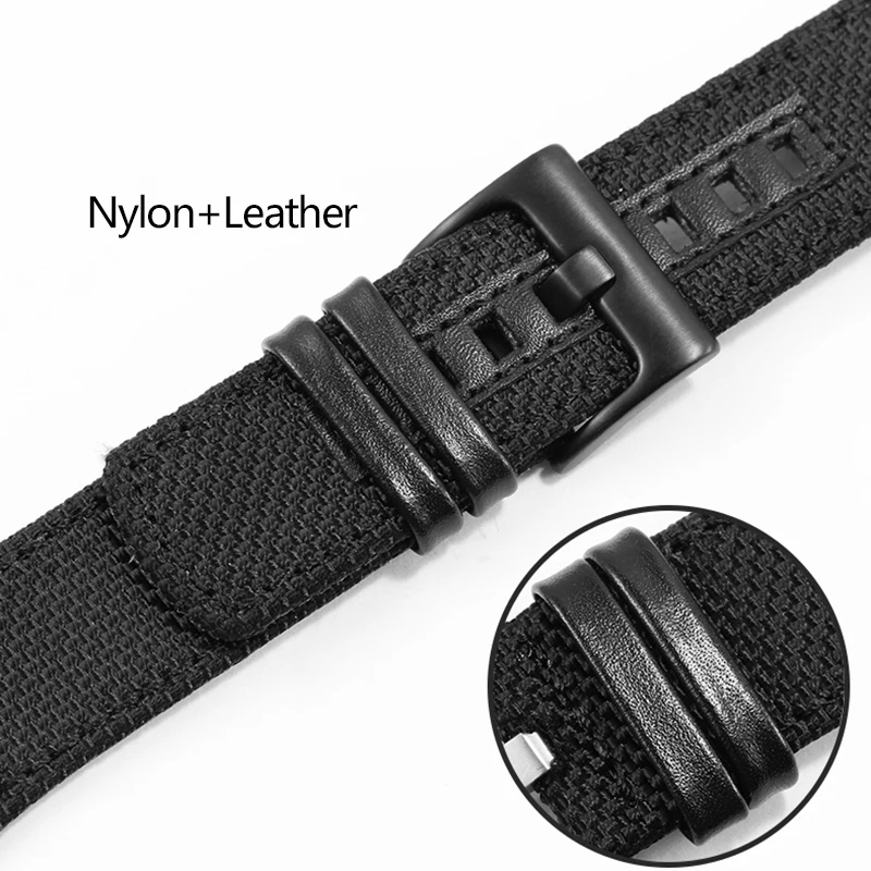 Nylon + Leather Watchband Thick Canvas Strap For K4b381b6 K4b381b3 K4B384B6 Waterproof Wristband Watch Band 30mm Black With Tool