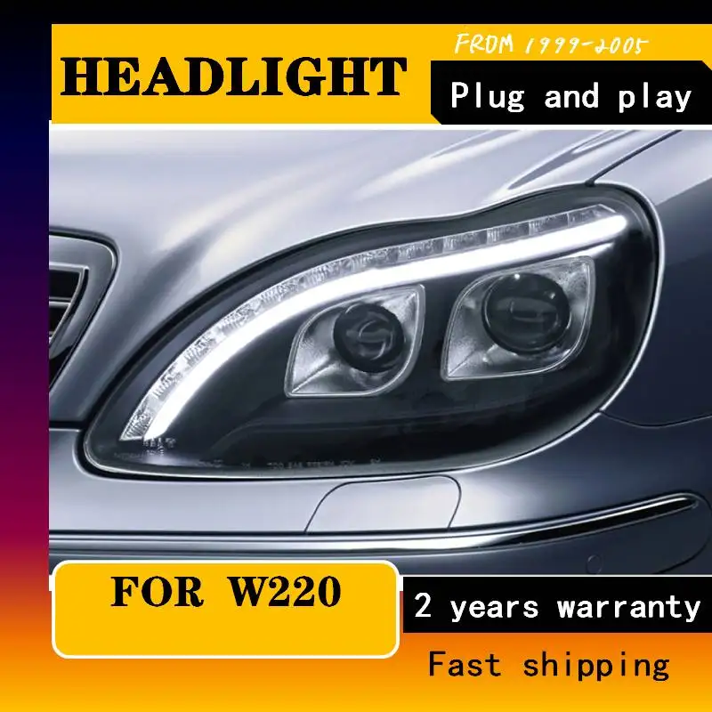 Car Styling For Benz S-Class W220 S280 S320 S500 S600 S350 1999-2005 Years Headlights Fit 2002-2005 Year HID/Xenon Models