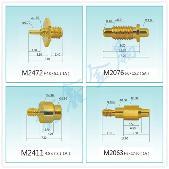 

Контактный разъем Pogo с резьбой по чрезмерному току, контактный разъем для аккумулятора Pogo, проводящий разъем Pogo, телескопический контактный разъем