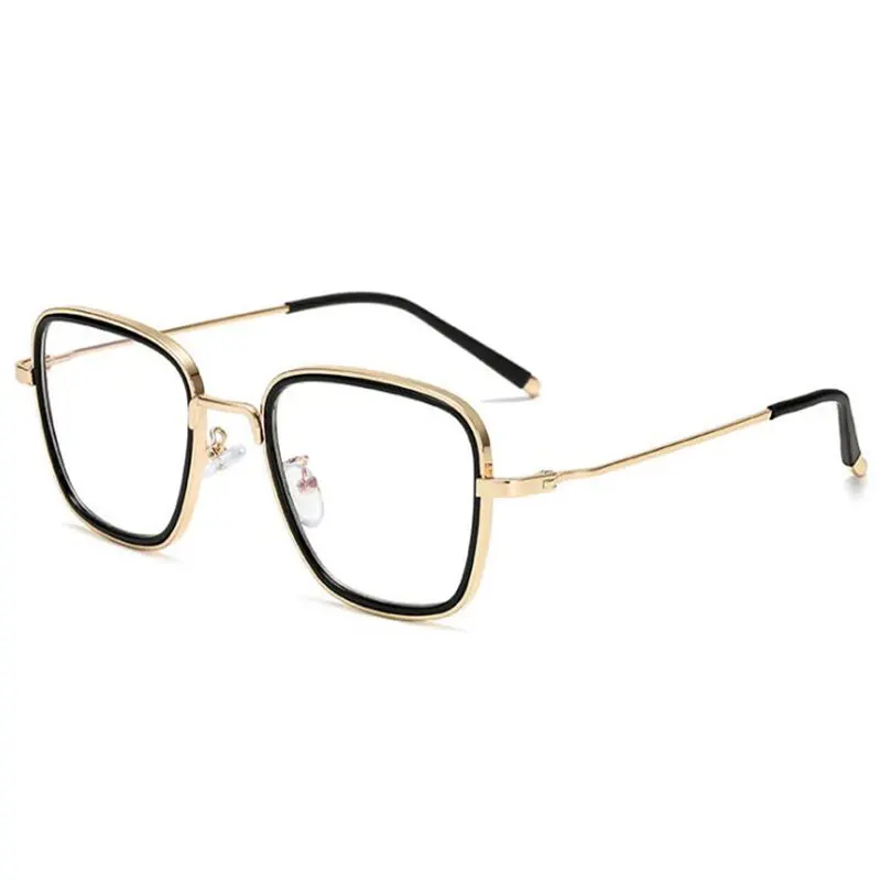 HOTOCHKI Trendy Unisex Anti-radiation Spectacles Eyeglass Vintage Style Women/Men Popular Round Metal Clear Lens Glasses Frame