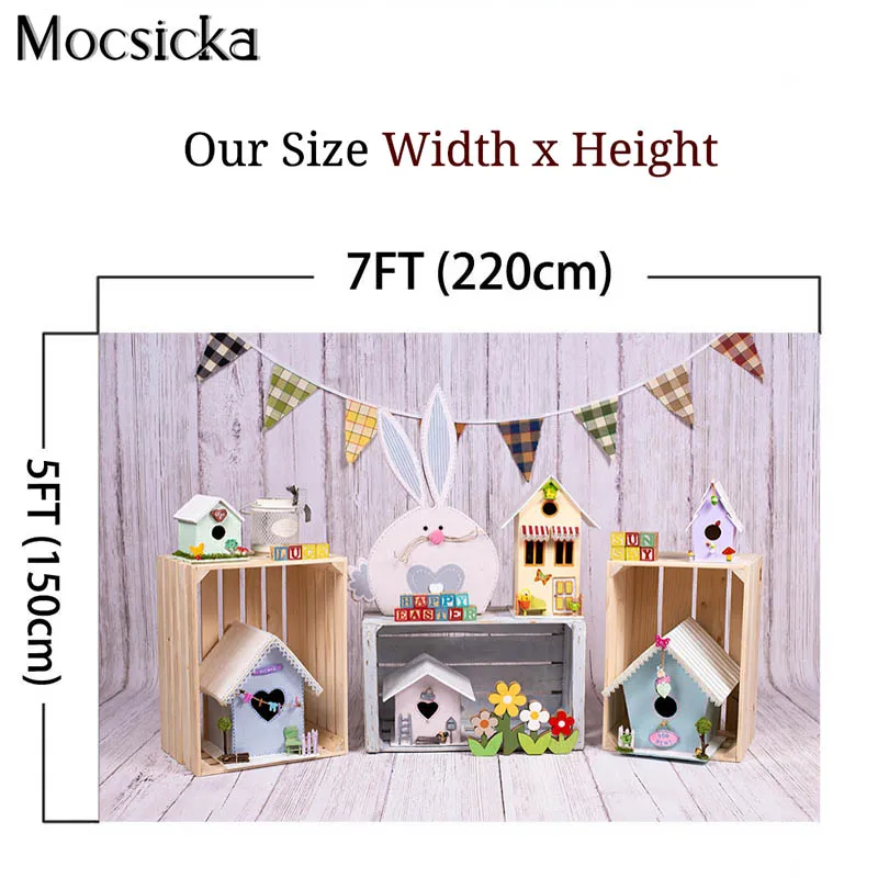 Fondos de fotografía de huevos de Pascua de primavera, decoración de juguete de conejo de flores, utilería para Cumpleaños de Niños, estudio de fotomatón