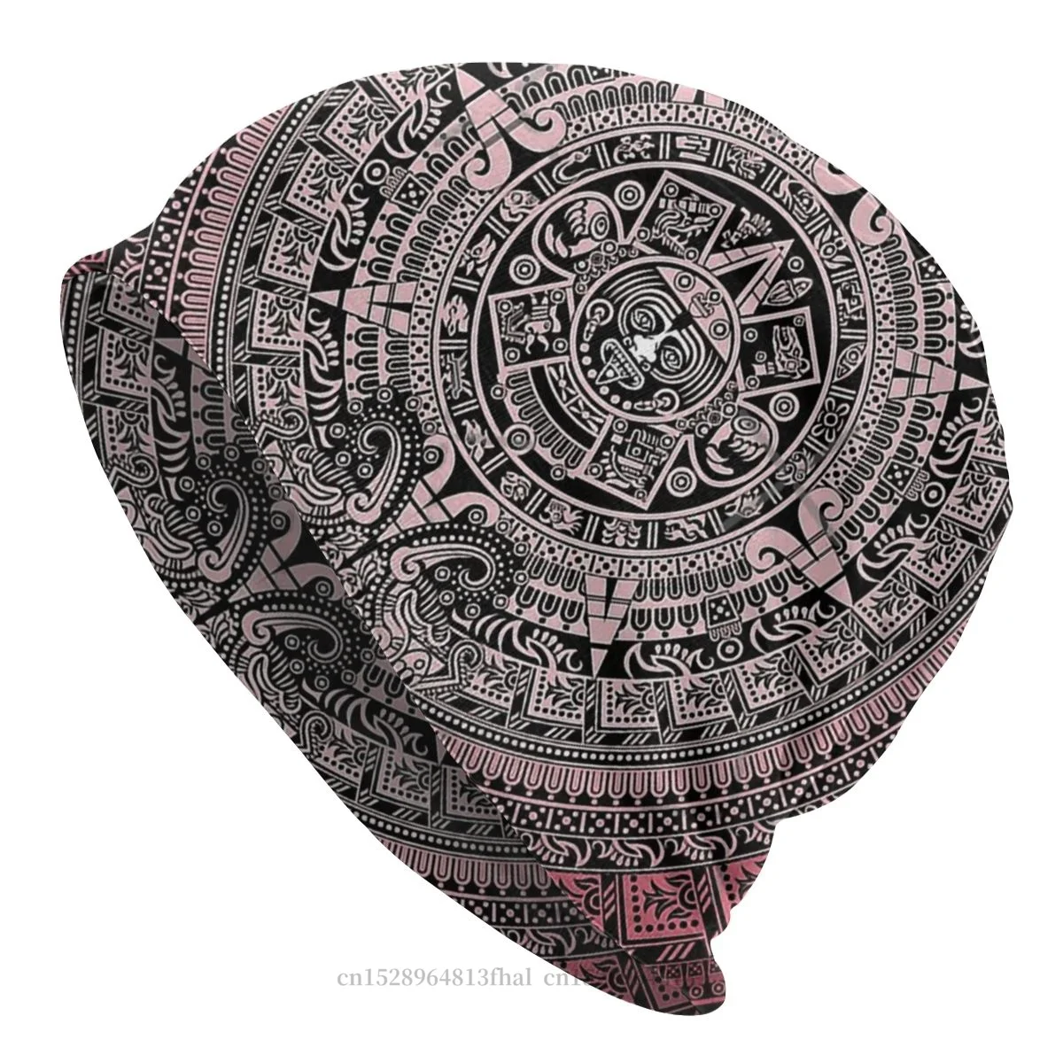 Mayan Aztec Calendar Skullies Beanies Caps Pattern Hat Winter Warm Bonnet Hats Men Women\'s Street Ski Cap