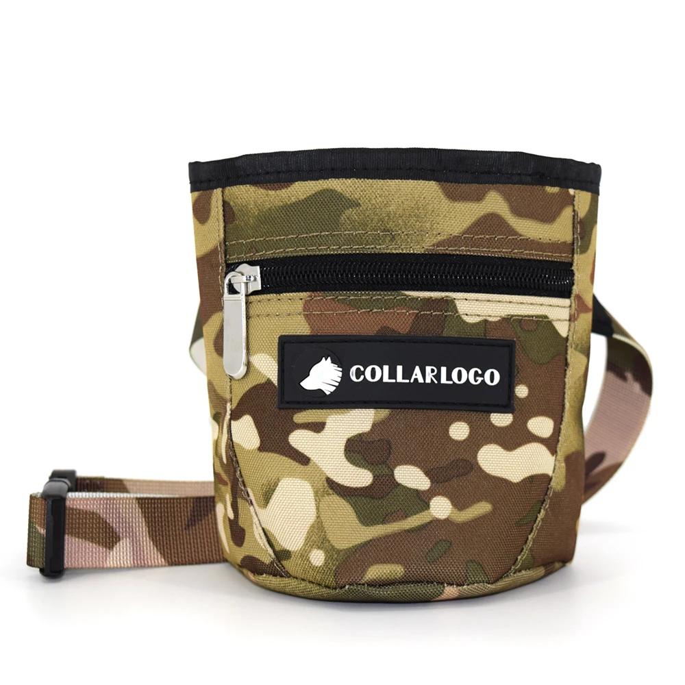 New Design Waterproof Camouflage Oxford Fabric Built-in Magnetic Buckle Pet Dog Treat Training Pouch Bag Waist Shoulder Strap