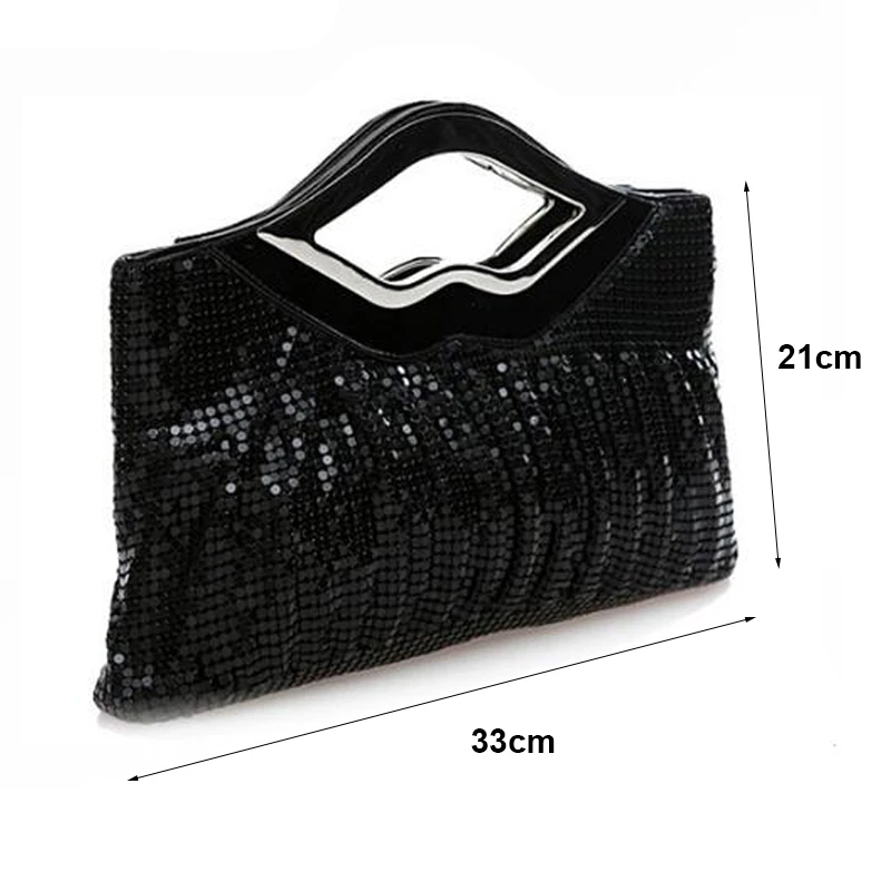 Women\'s Evening Clutch Purse and Handbag Luxury Designer Black Gold Silver Evening Bag Sequin Shoulder Bag Female Wedding Clutch