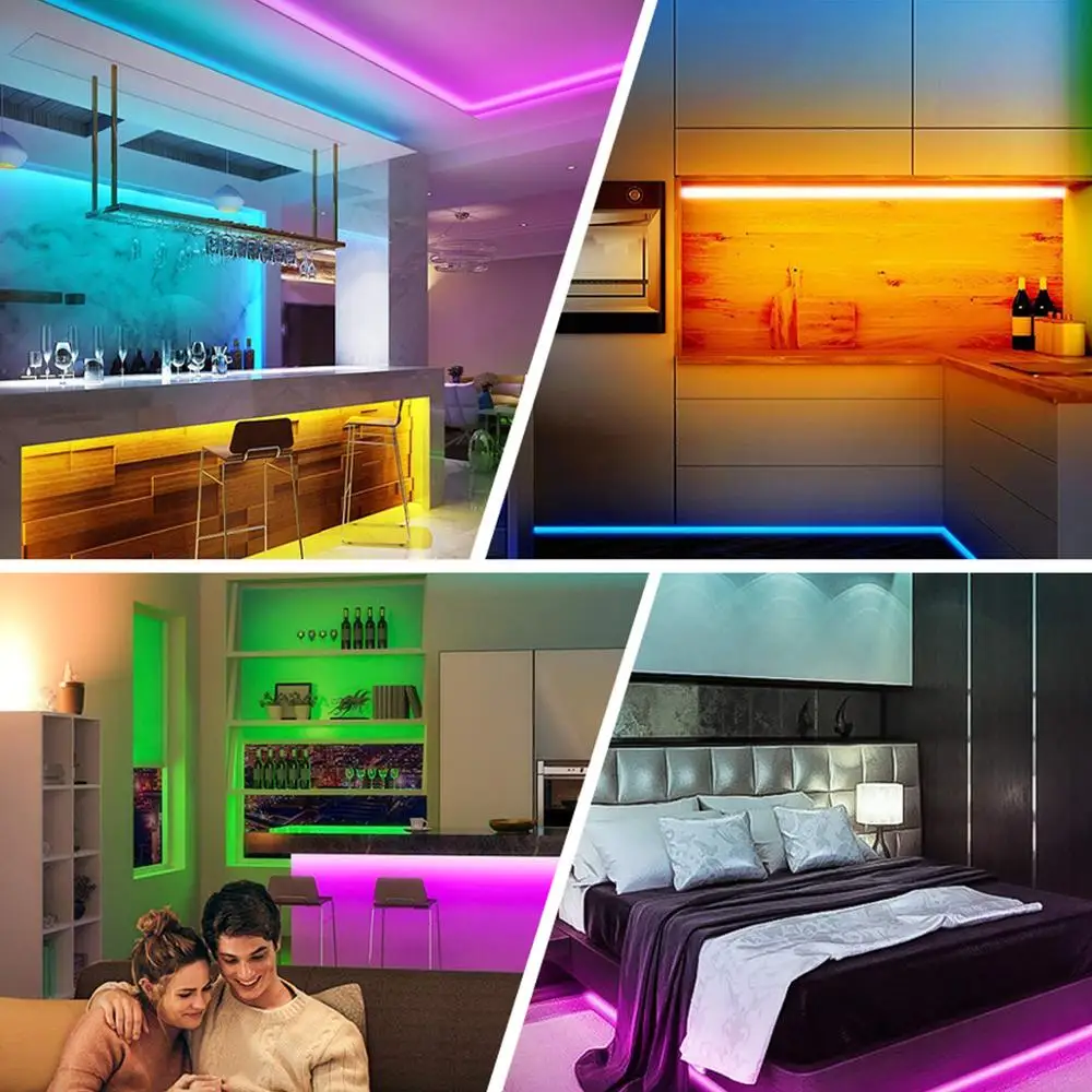 لمبة LED بلوتوث قطاع RGB 5050 مصلحة الارصاد الجوية 12 فولت تحت إضاءة الخزانة s led مطبخ إضاءة الخزانة RGB 5 متر 10 متر 15 متر 20 متر 30 متر للإضاءة خزانة