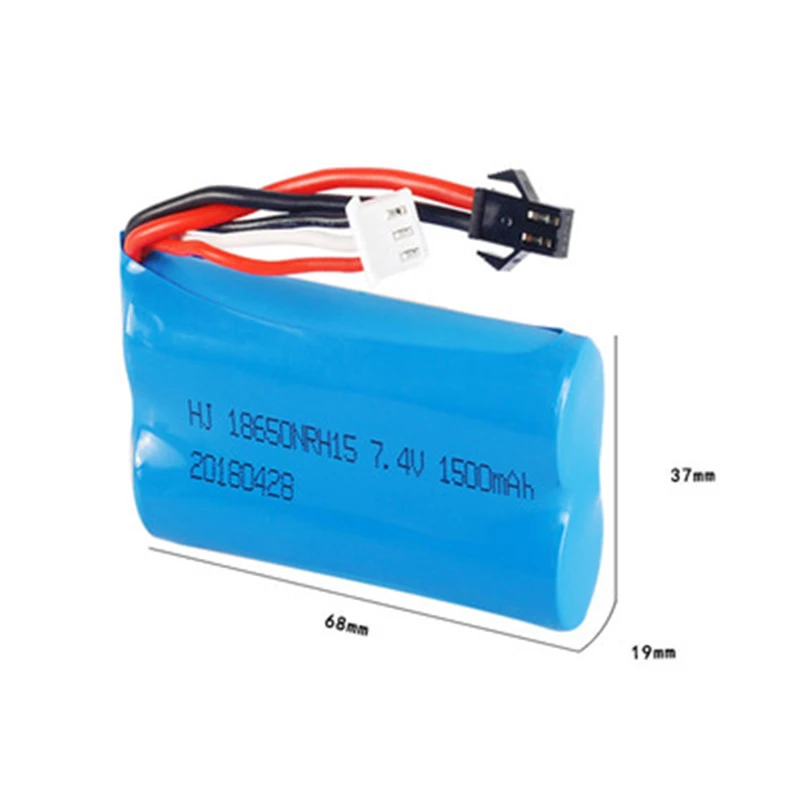 7.4V 1500mAh lipo Battery for YDI U12A Syma S033g Q1 TK H101 18650 7.4V Battery Rc Toys Boats Cars Tanks Drone Part