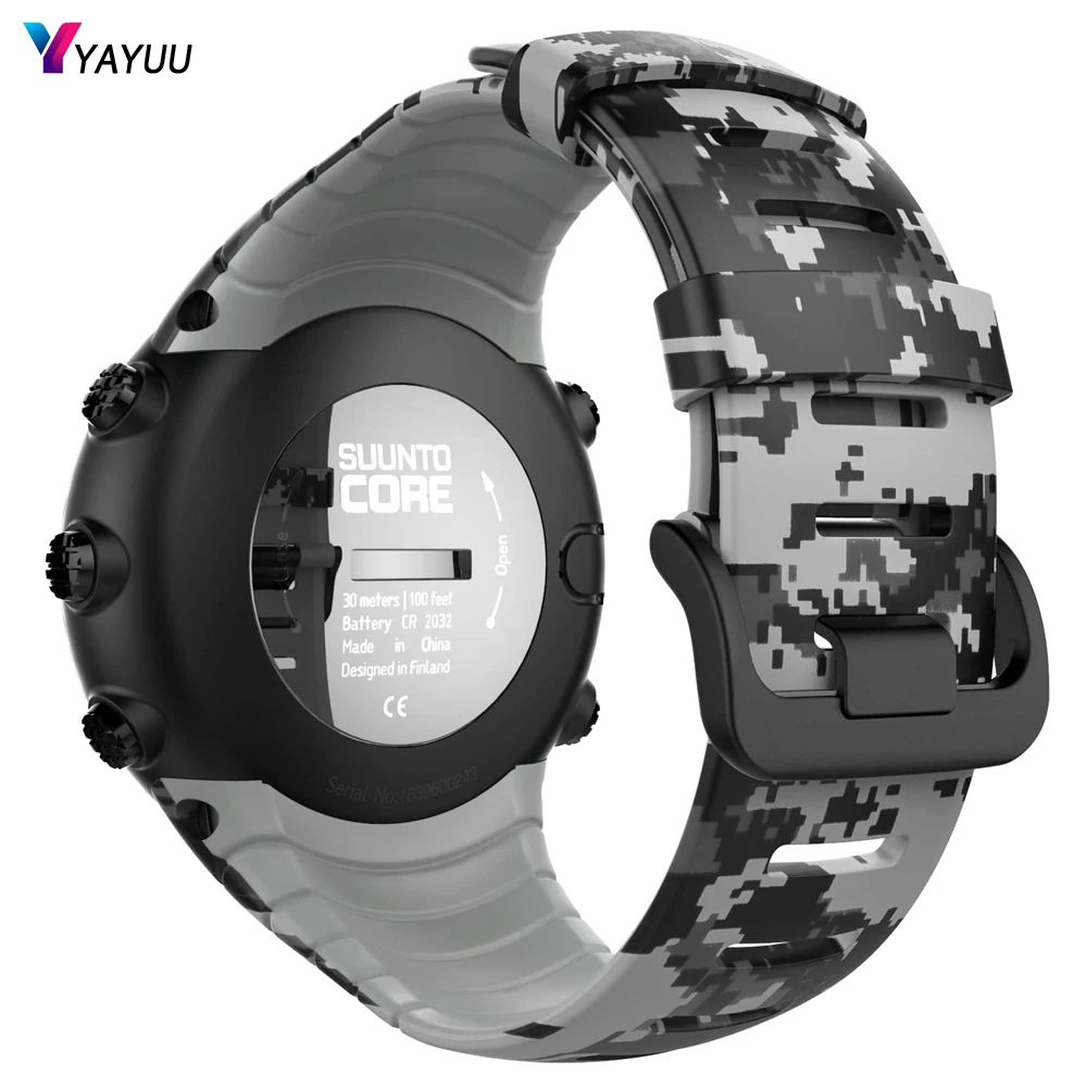 YAYUU Watch Band for Suunto Core Classic Replacement Soft Wrist Band Strap with Metal Clasp for Suunto Core Smartwatch