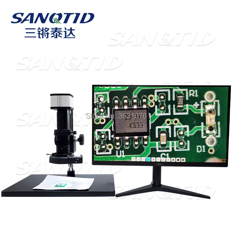 HD measurement camera HDMI microscope video 180X magnifier supports U disk storage file export industrial inspection