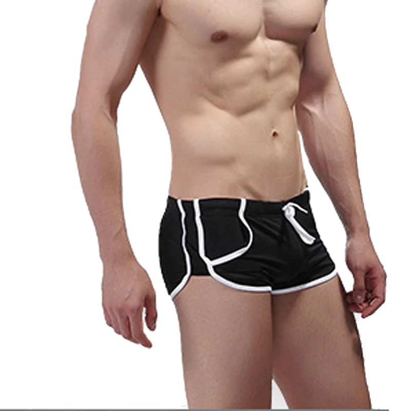 

Pocket Swimming Trunks For Men Swimwear Mens Swim Shorts Sexy Boxer Briefs Swimsuit Man Beachwear Surf Gay Bathing Suit