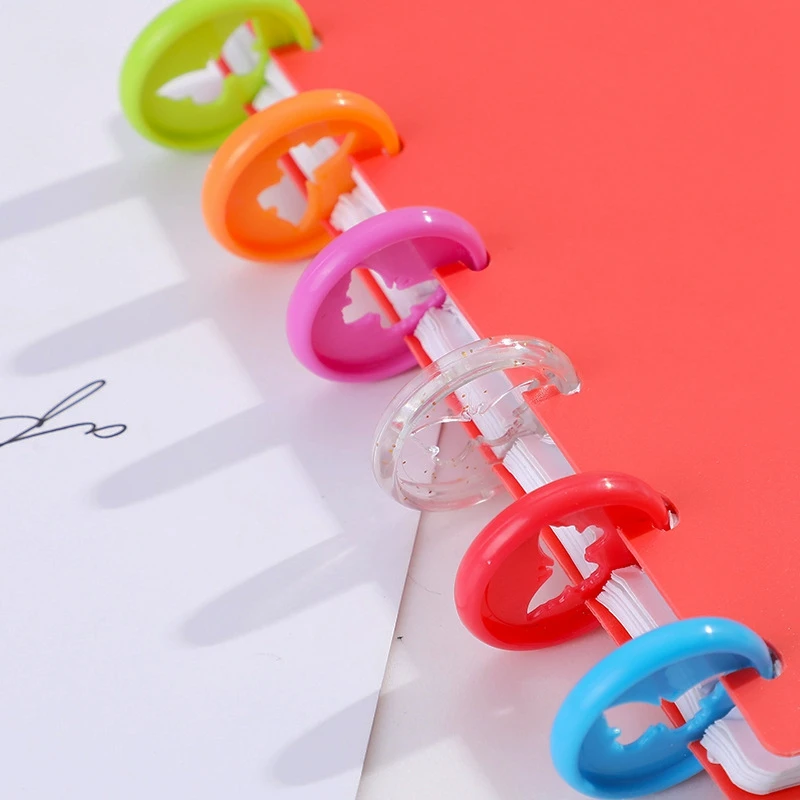 30/50/100 قطعة الصلبة فراشة سعيد مخطط القرص ل دفتر/مخطط 26 مللي متر Diy بها بنفسك فضفاض ليف الفطر الموثق سجل القصاصات الموثق خواتم