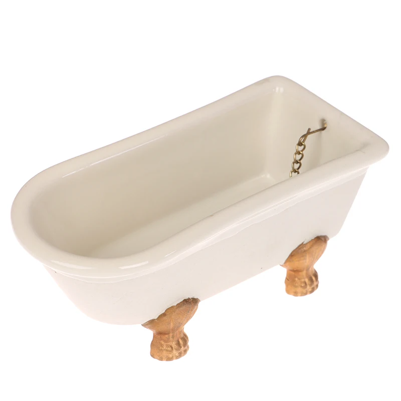 New Arrival Different Style 1:12 Dollhouse Porcelain Bath Tub Miniature Bathroom Furniture Accessory