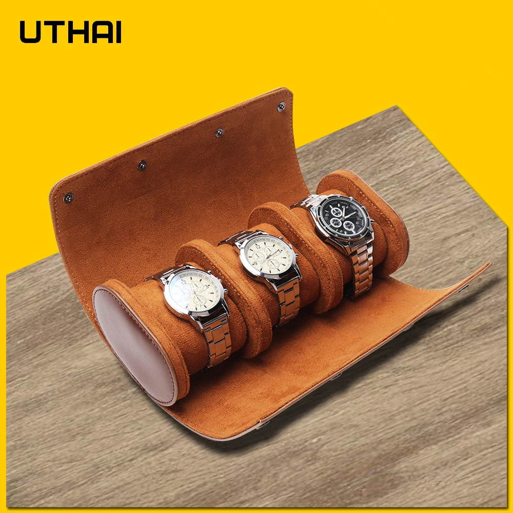 Watch box Men and Women Multifunctional 3Grids leather storage and packaging wrist watch boxes gift box UTHAI U06