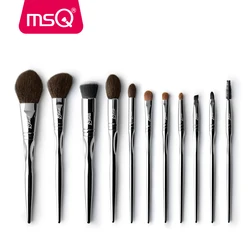 MSQ New Professional 11pcs Powder Makeup Brushes Set Classic Eyeshadow Lip Foundation Make Up Brush Goat/Horse Hair PVC Handle