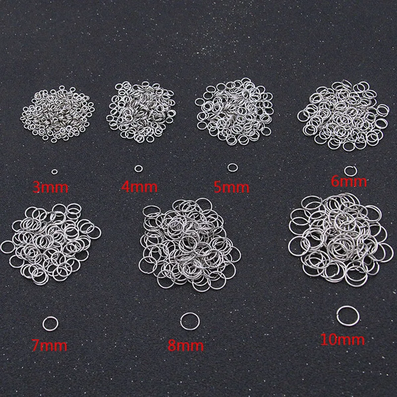 100PCS 9 Size Charm Stainless Steel Open Ring For DIYJewelry Necklace Fashion  Making Material