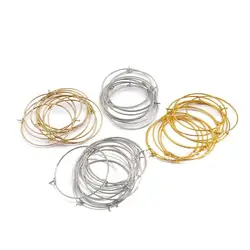 50pcs 20/25/30/35mm Fashion Iron Gold Hoops Big Circle Ear Wire Metal Round Ring For Women DIY Jewelry Making Earrings Findings