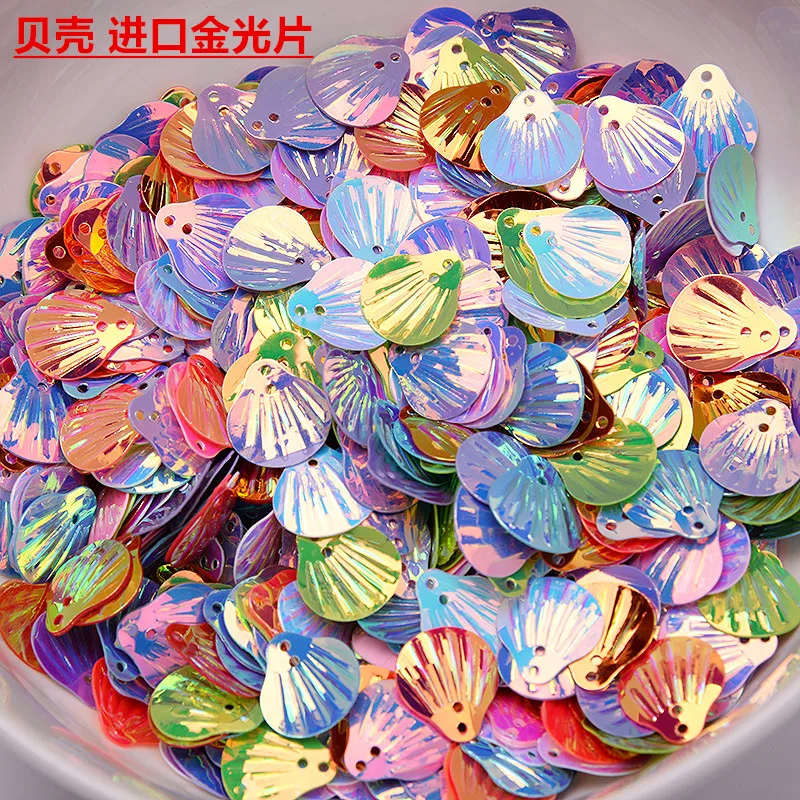 Mix size Glitter Sequins Sea Shell Shape Paillettes Mix Pailletten PVC Sqeuin Loose Colorful Lentejuelas DIY Paillette Decor 50g