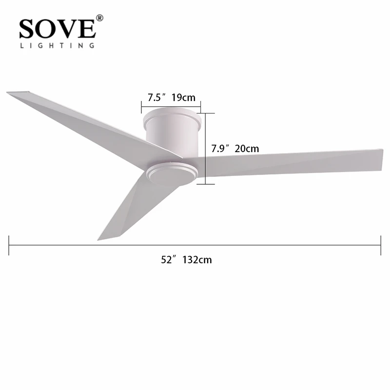 Modern Low Floor Ceiling Fan Without Lights For Living Aluminum Blade Dc Fan With Remote Control No Light Ventilador De Techo