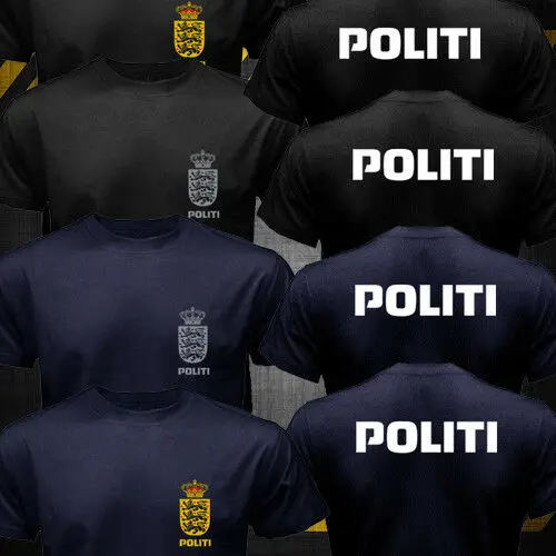 New Dansk Danish Denmark Politi Unit logo Men T-shirt 100% Cotton Shirts