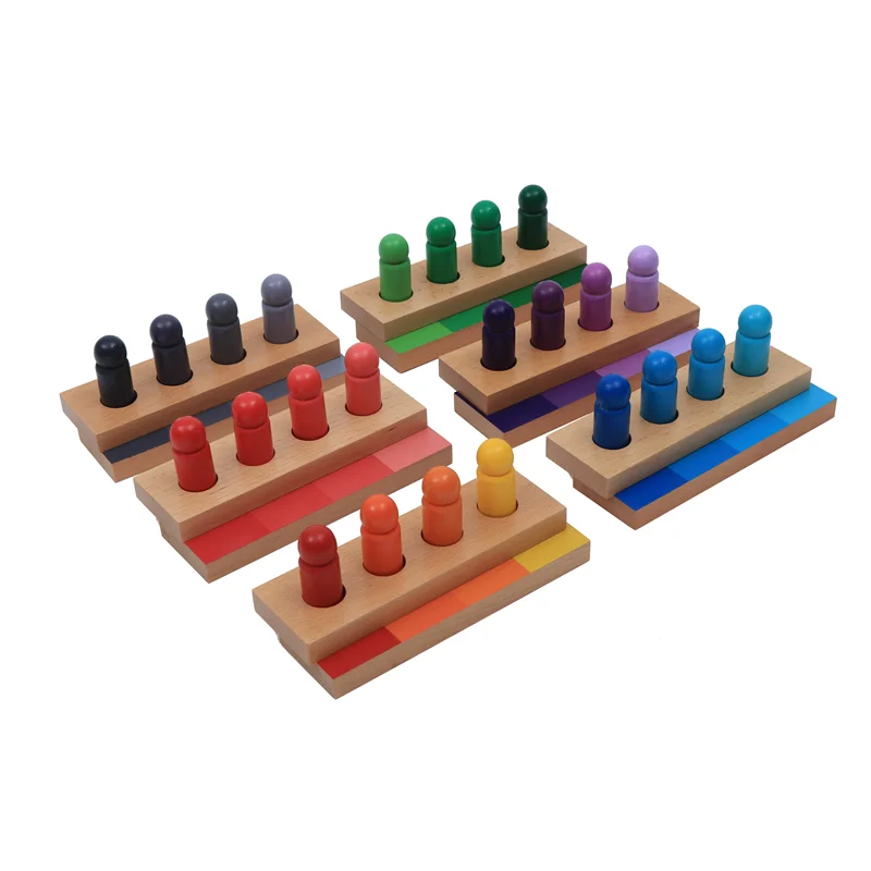 

Montessori Sensorial Materials Colour Resemblance Sorting Task Cylinders and Boards Early Childhood Education Game for Children