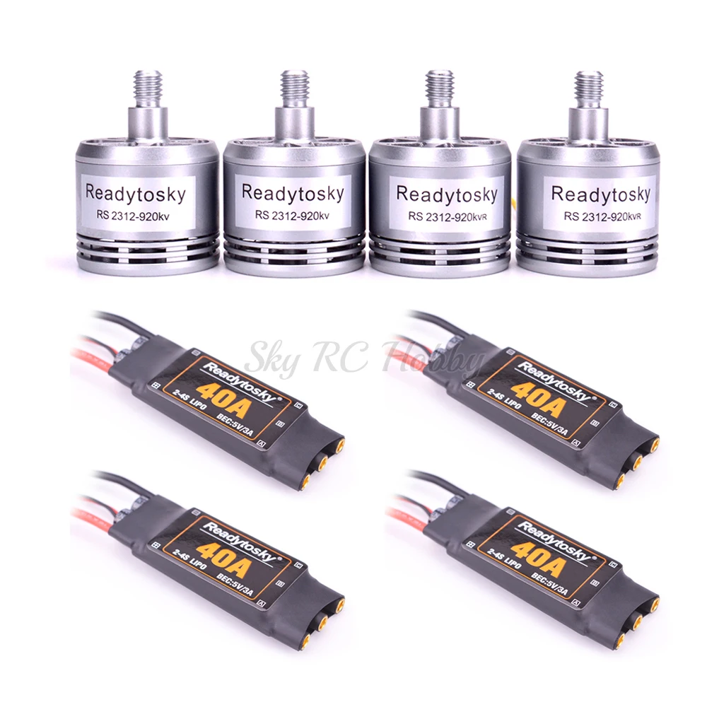 

Readytosky 40A 2-4S ESC + 2312 920KV Brushless Motor CW / CCW for F450 S500 X500 RC Quadcopter