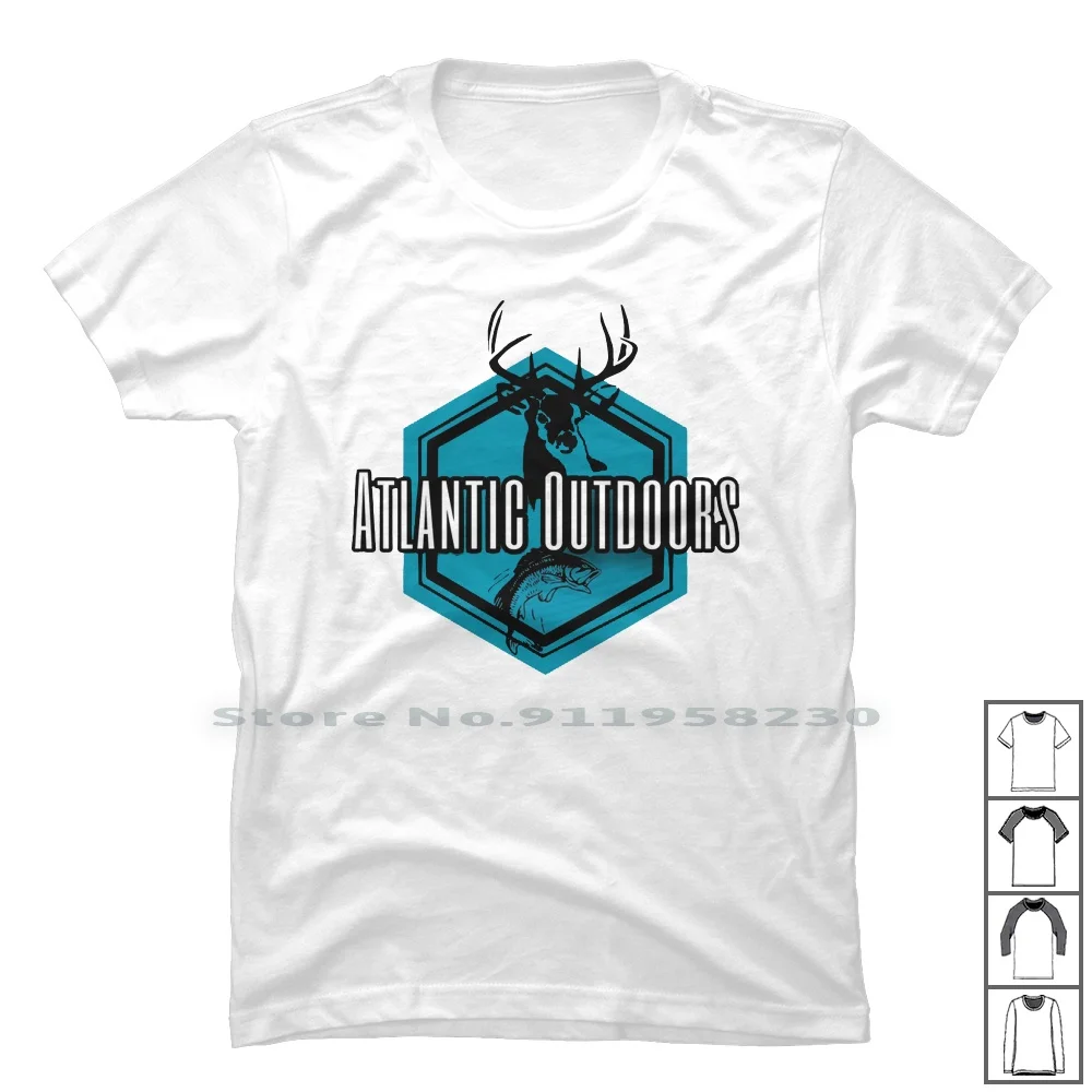 Atlantic Outdoors T Shirt 100% Cotton Adventure Popular Outdoor Animals Fishing Hunter Hobby Ture Logo Door Anti Out