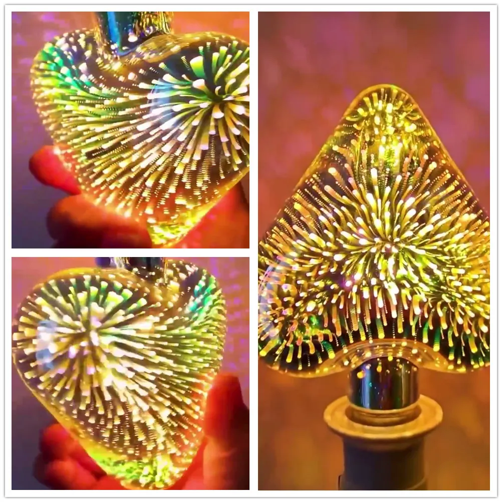 3d Led Firework Lamp Light Bulb Heart Edison E27 110v 220v Near Year Decoration Copper Wire 6w Holiday Night Novelty Christmas