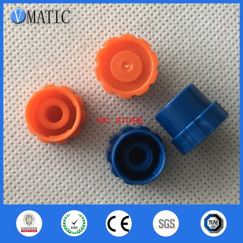 Free Shipping Quality Blue/Orange Syringe Barrel Tip Caps/Stopper 100Pcs