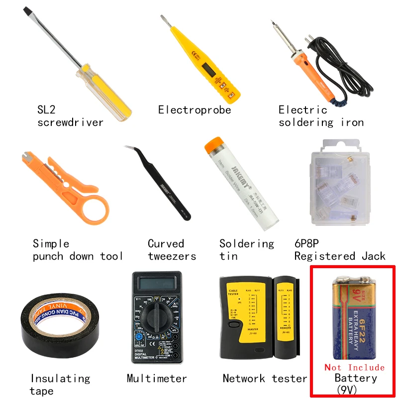 RJ45 LAN Tester Networking Repair Tool Kit RJ45 RJ11 RJ12 Network Cable Tracker Plier Crimp Crimper Plug Clamp PC Drop Shipping