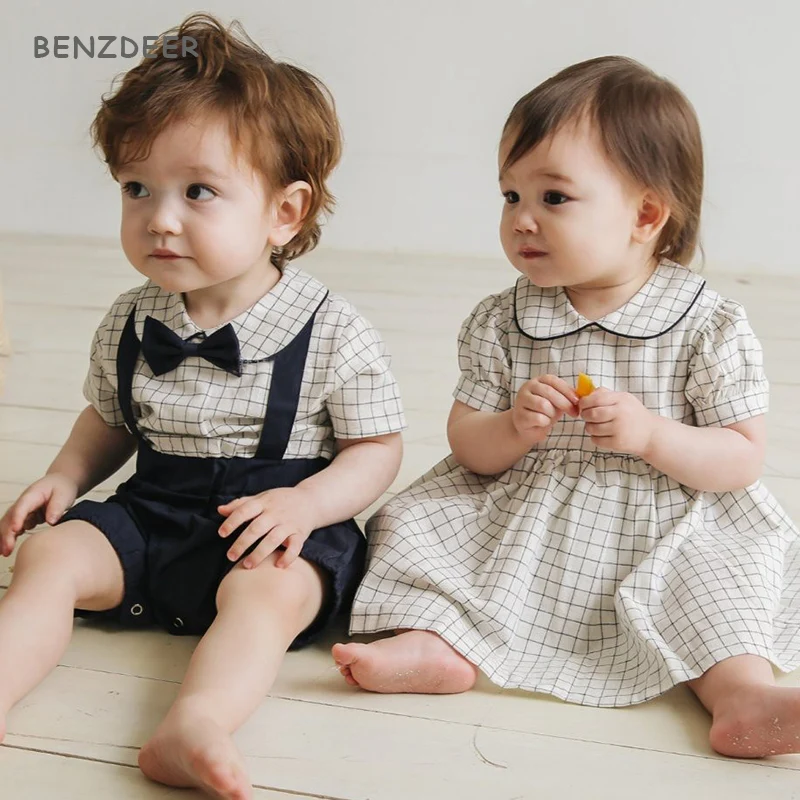 Barboteuse d\'été pour bébés filles et garçons, vêtements jumeaux, nouvelle collection