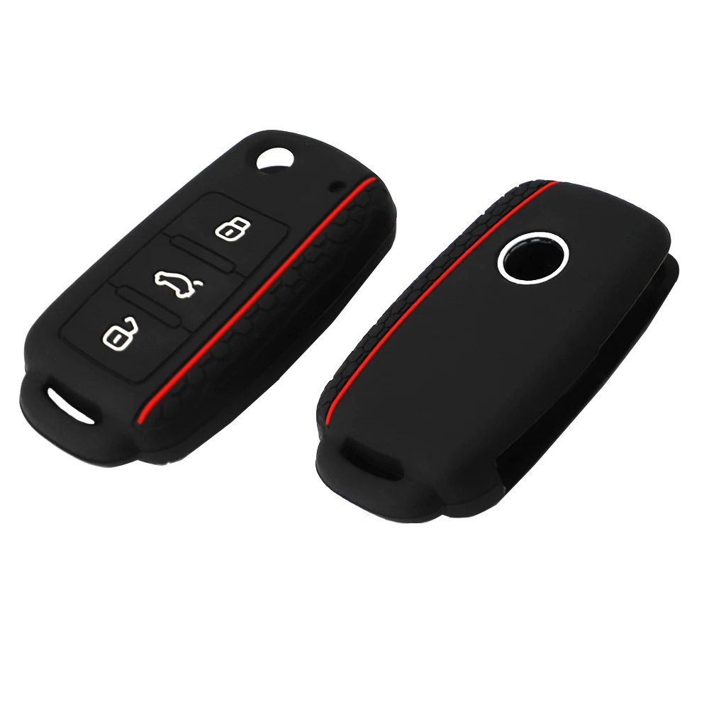 Car Key Cover Case Silicone 3 Buttons For VW Golf 4 5 6 7 Bora Jetta POLO MK4 MK6 Bora Passat B5 B6 Superb Tiguan Beetle Keycase