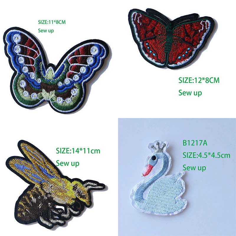 

1PCS Cute 3D Butterfly Honeybee Swan Patch for Clothing Sticker for Children Boy Girl DIY Patches T-shirt Heat Transfer Badges
