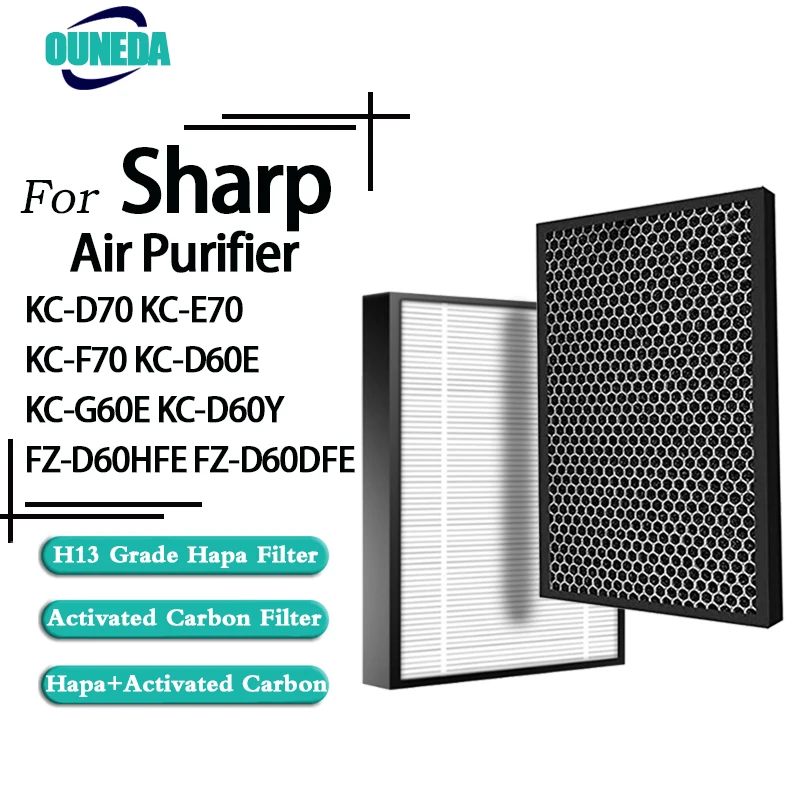 

Сменный фильтр с активированным углем HEPA для очистителя воздуха Sharp FZ-D60HFE FZ-D60DFE, KCG60LW KC-D60E, KC-G60E