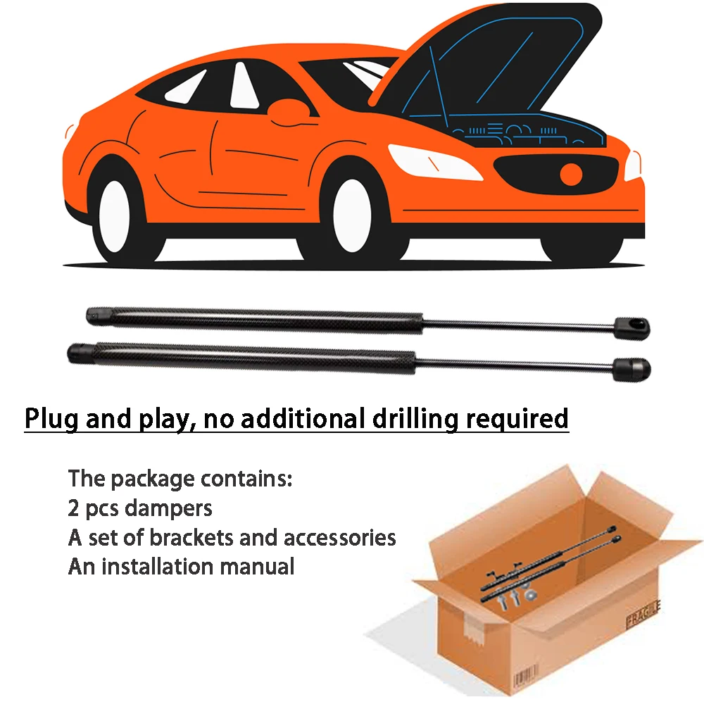 Hood Struts for 2013-2019 Mercedes-Benz CLA-Class C117 Front Bonnet Modify Lift Support Shock Absorber Damper Piston Prop Rods